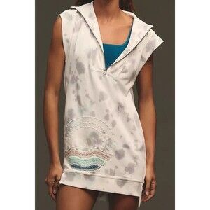 Daily Practice by Anthropologie Embroidered Sleeveless Tunic Sweatshirt Sz L EUC